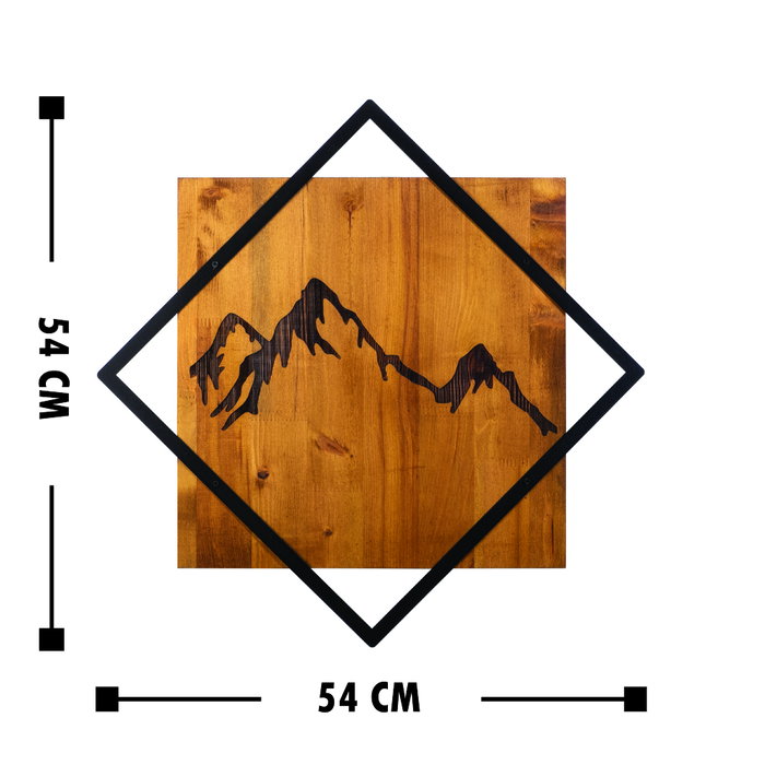 Wallity Mountain 2 - Accesorio decorativo de pared en nogal y negro